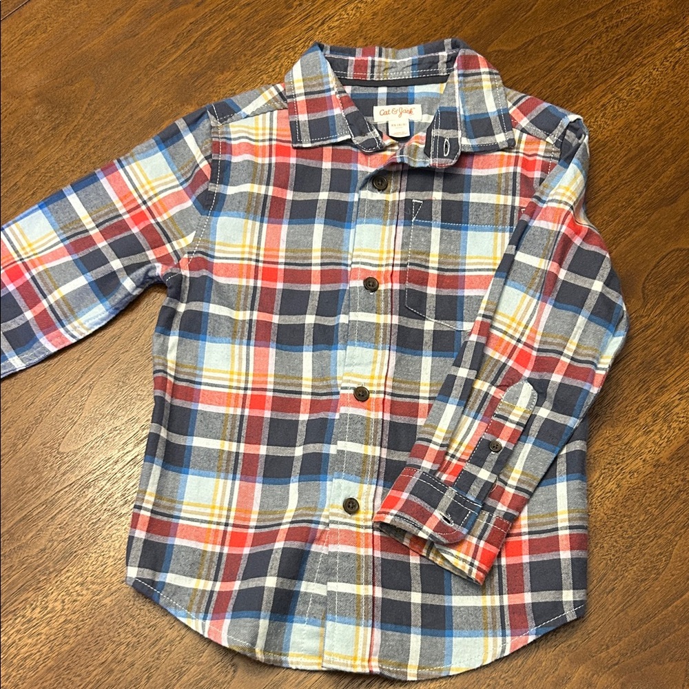 Cat & Jack xs (4/5) Flannel Shirt